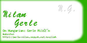 milan gerle business card